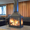 Seguin MultiVision 8000 Wood Fireplace With 4 Sided Firebox, 2 Small Side Glass & 2 Swing Doors