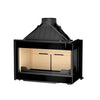 Seguin Visio 8 Plus Wood Fireplace With Right Sided Glass, Black Line Glass & Brick Lining