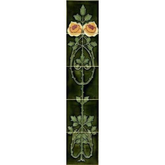 Set5D Tubeline 5 Tile Fireplace Set