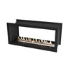 Load image into Gallery viewer, Slimline Double Sided Ethanol Firebox 1350 With Black Powder Coated Fascia