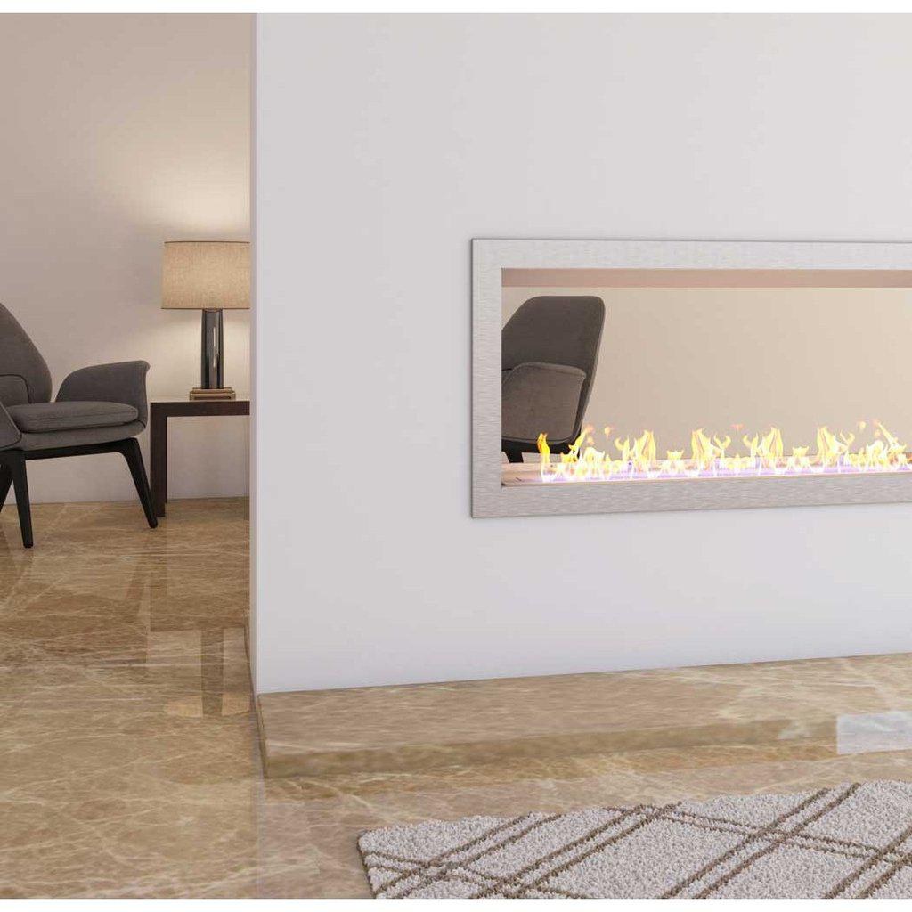 Slimline Double Sided Ethanol Firebox 1350 With Stainless Steel Fascia