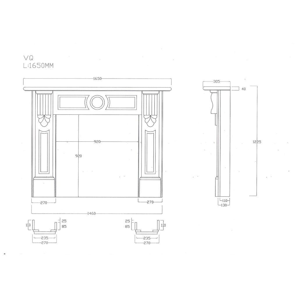 Victorian Square Italian Carrara Marble Mantle