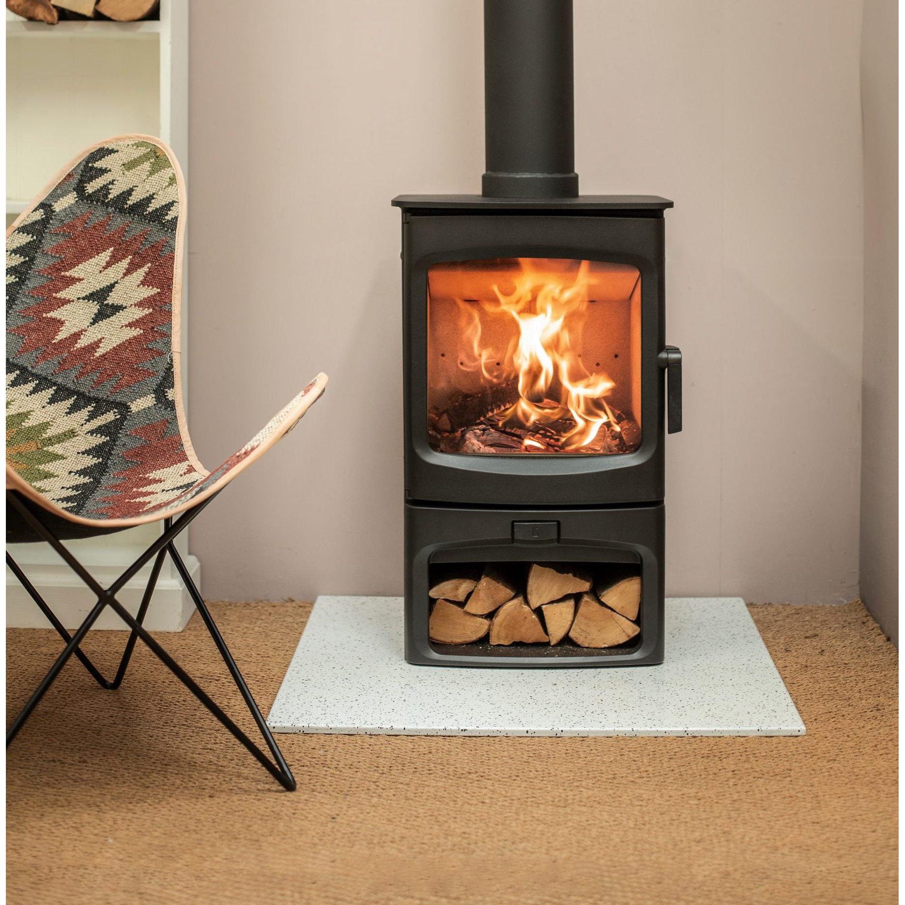 Vlaze Hearth Black Splatter 105x105cm