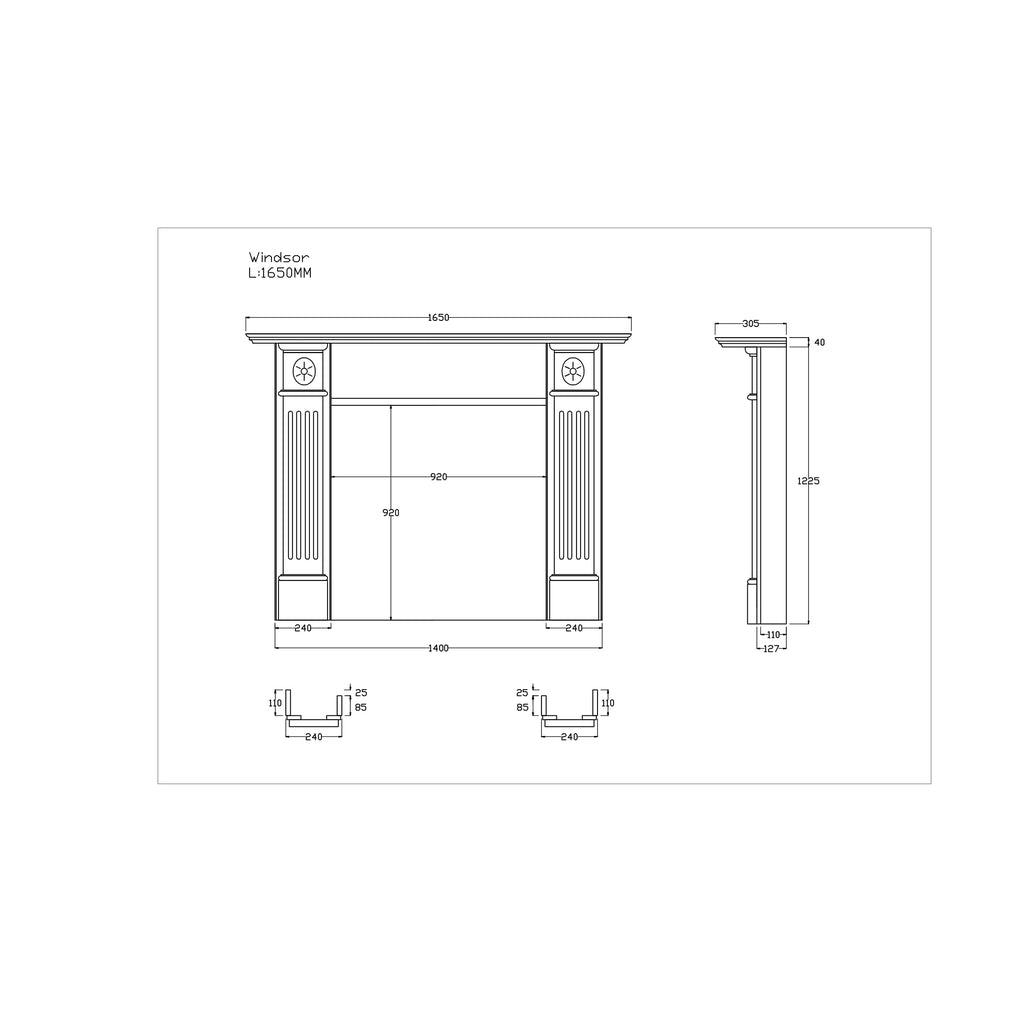 Windsor Italian Carrara Marble Mantle