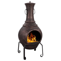 Argon Cast Iron Chiminea - Antique Copper