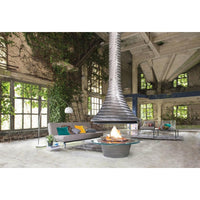 Bordelet EVA 992 Central Hanging Wood Fireplace - Intense Black