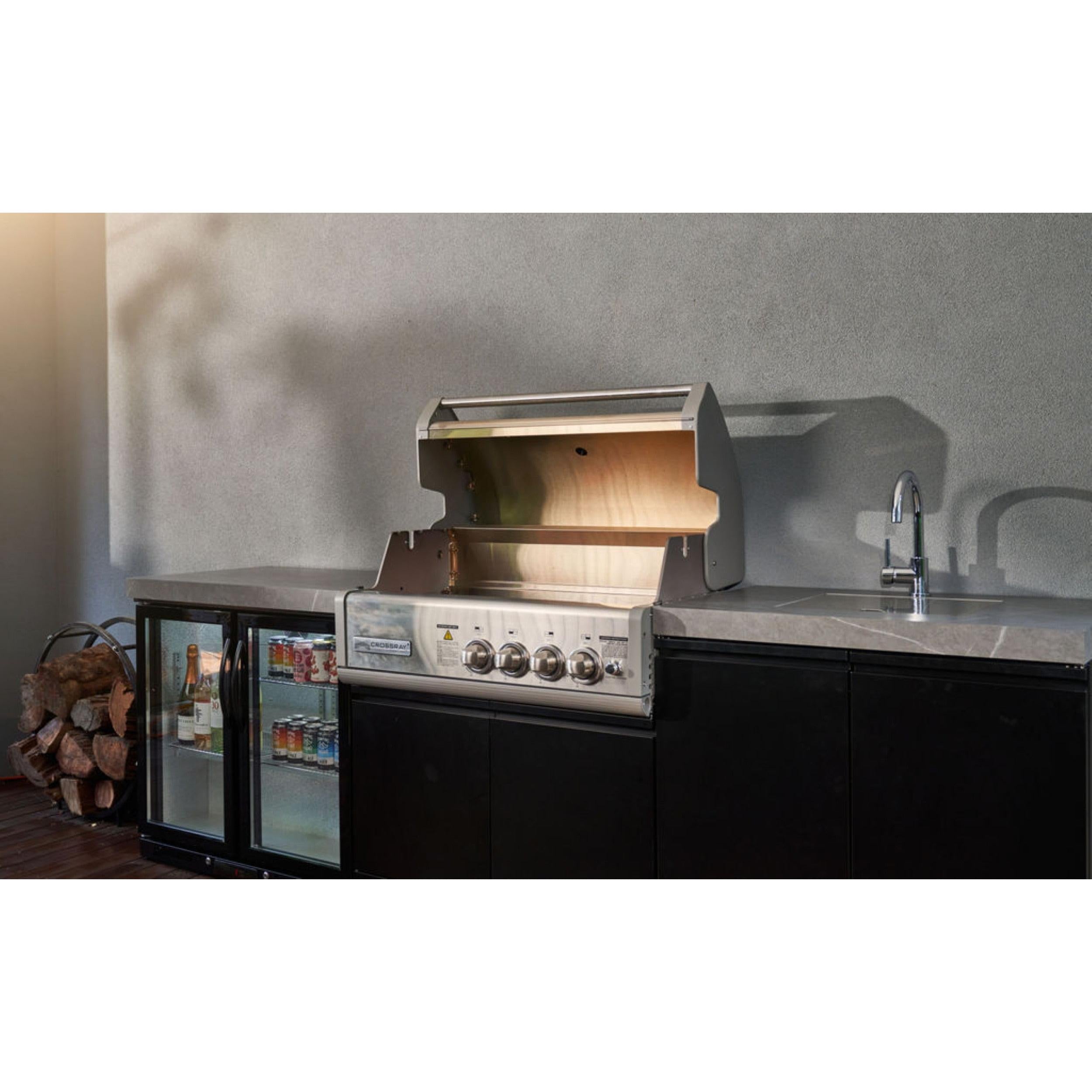 Crossray 4 Burner Gas Outdoor Kitchen Grey Bench