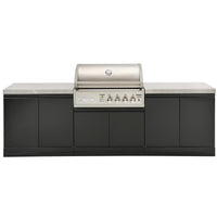 Crossray 4 Burner Gas Outdoor Kitchen Grey Bench