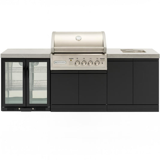 Crossray 4 Burner Gas Outdoor Kitchen Grey Bench