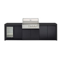 Crossray 4 Burner Gas Outdoor Kitchen With Black Bench