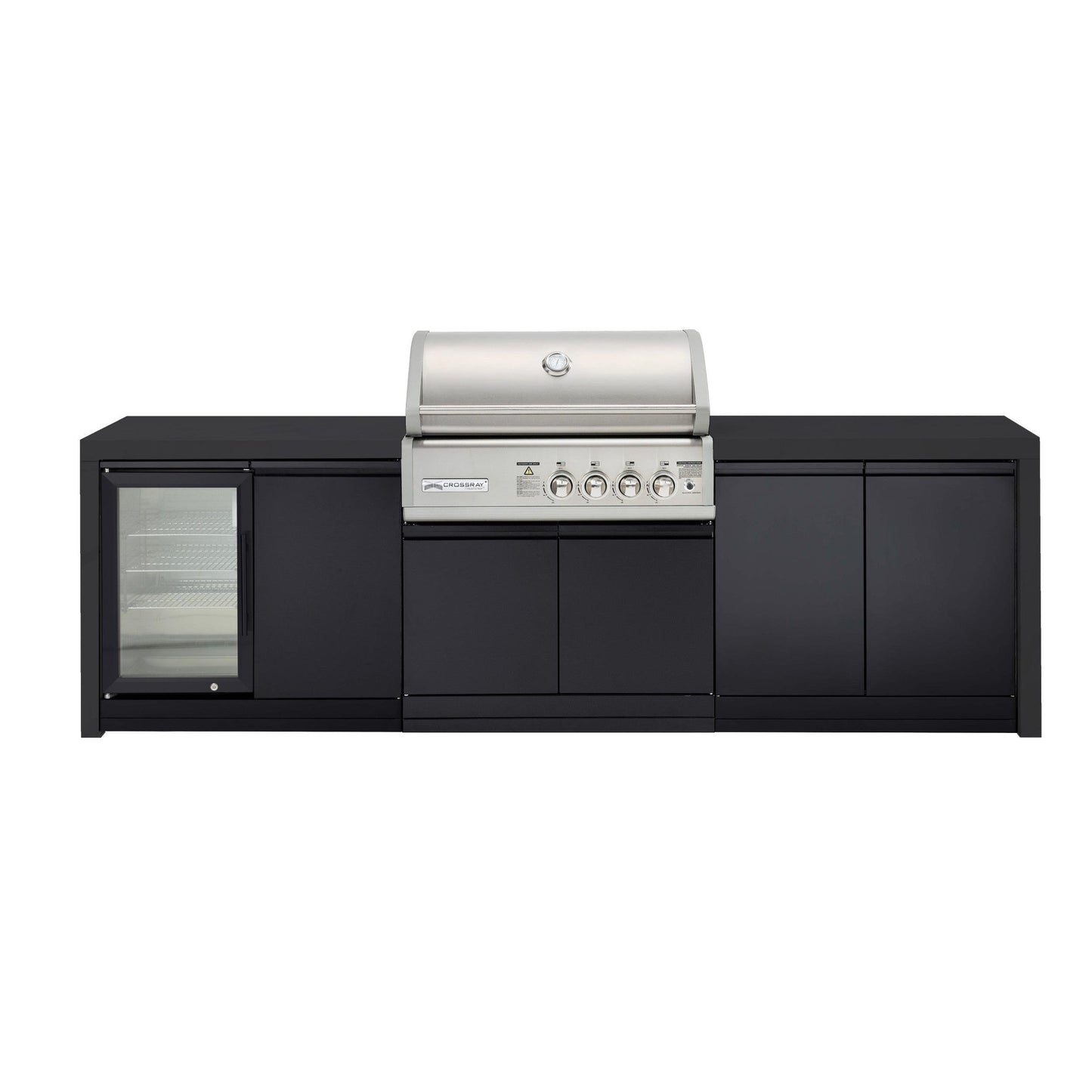 Crossray 4 Burner Gas Outdoor Kitchen With Black Bench