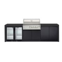 Crossray 4 Burner Gas Outdoor Kitchen With Black Bench