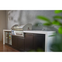 Crossray 4 Burner Gas Outdoor Kitchen With White Bench