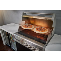 Crossray 4 Burner Gas Outdoor Kitchen With White Bench