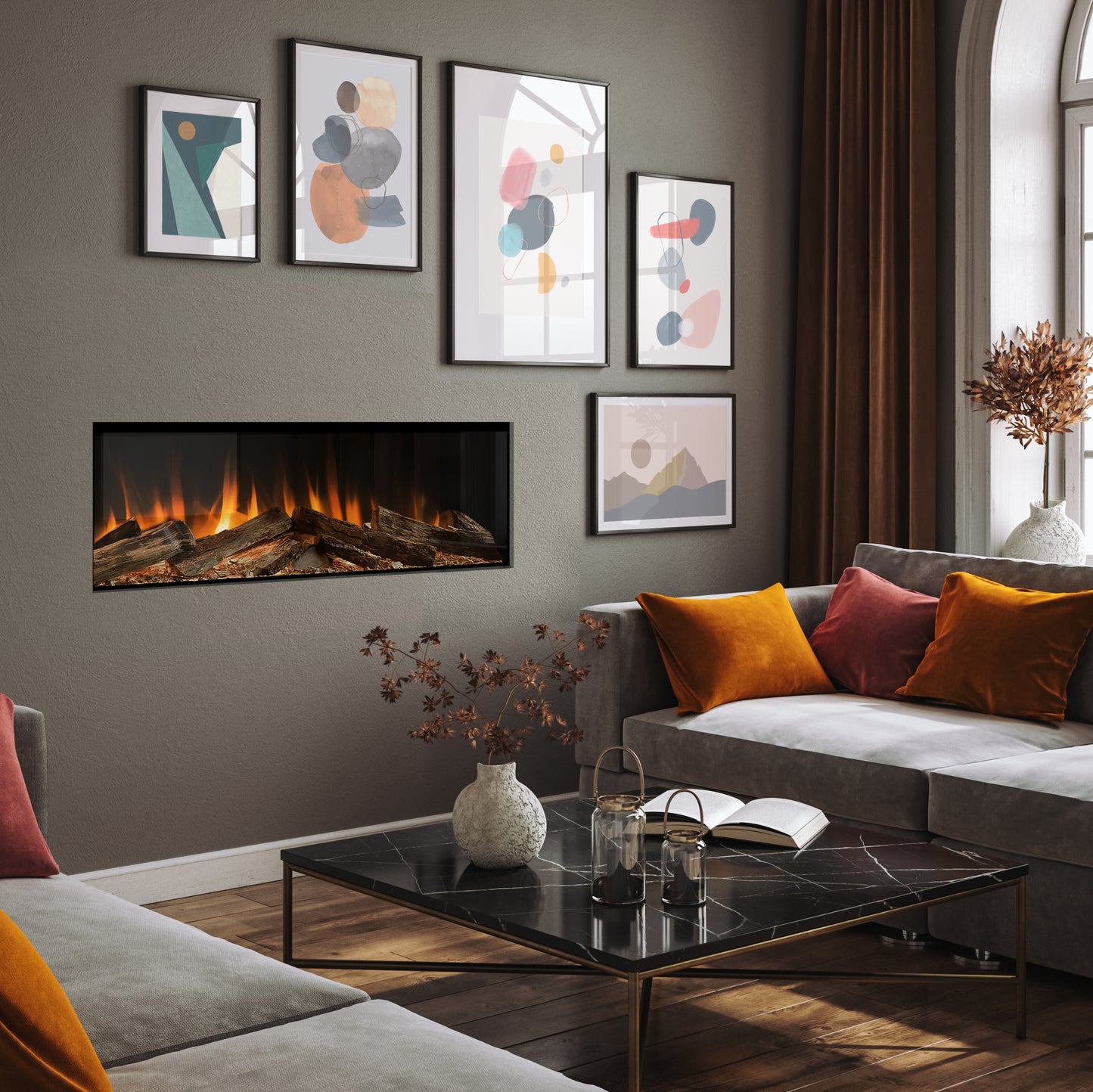 Evonic 1250 Volante Black Edition Electric Fireplace