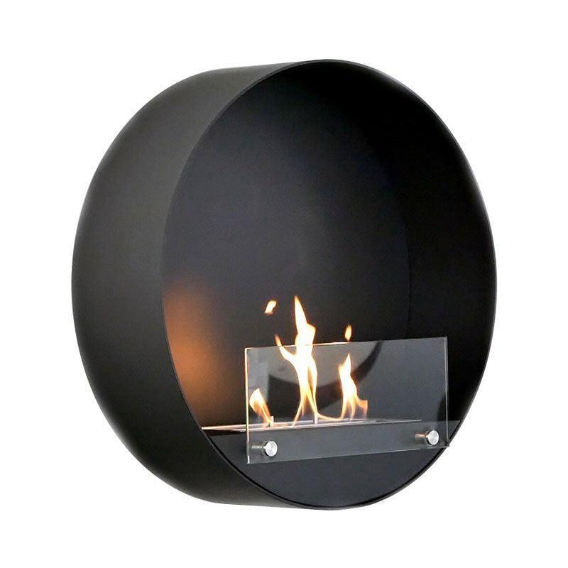 Scandi Delaware Black Wall Mounted Ethanol Fireplace