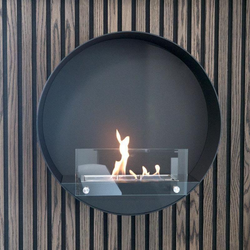 Scandi Delaware Black Wall Mounted Ethanol Fireplace