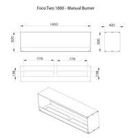 Foco Two 1800 Double Sided Ethanol Fireplace (Made to Order)