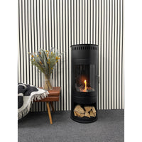Scandi Washington Black Freestanding Ethanol Fireplace