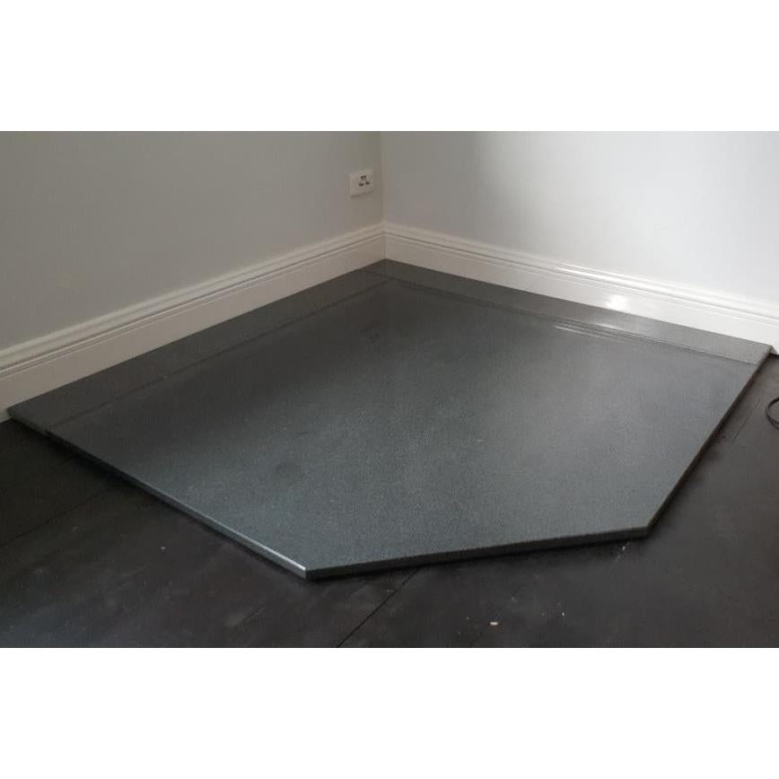 Hearth W130 x D130 x 2cm Corner w Front Edge Crystal Honed