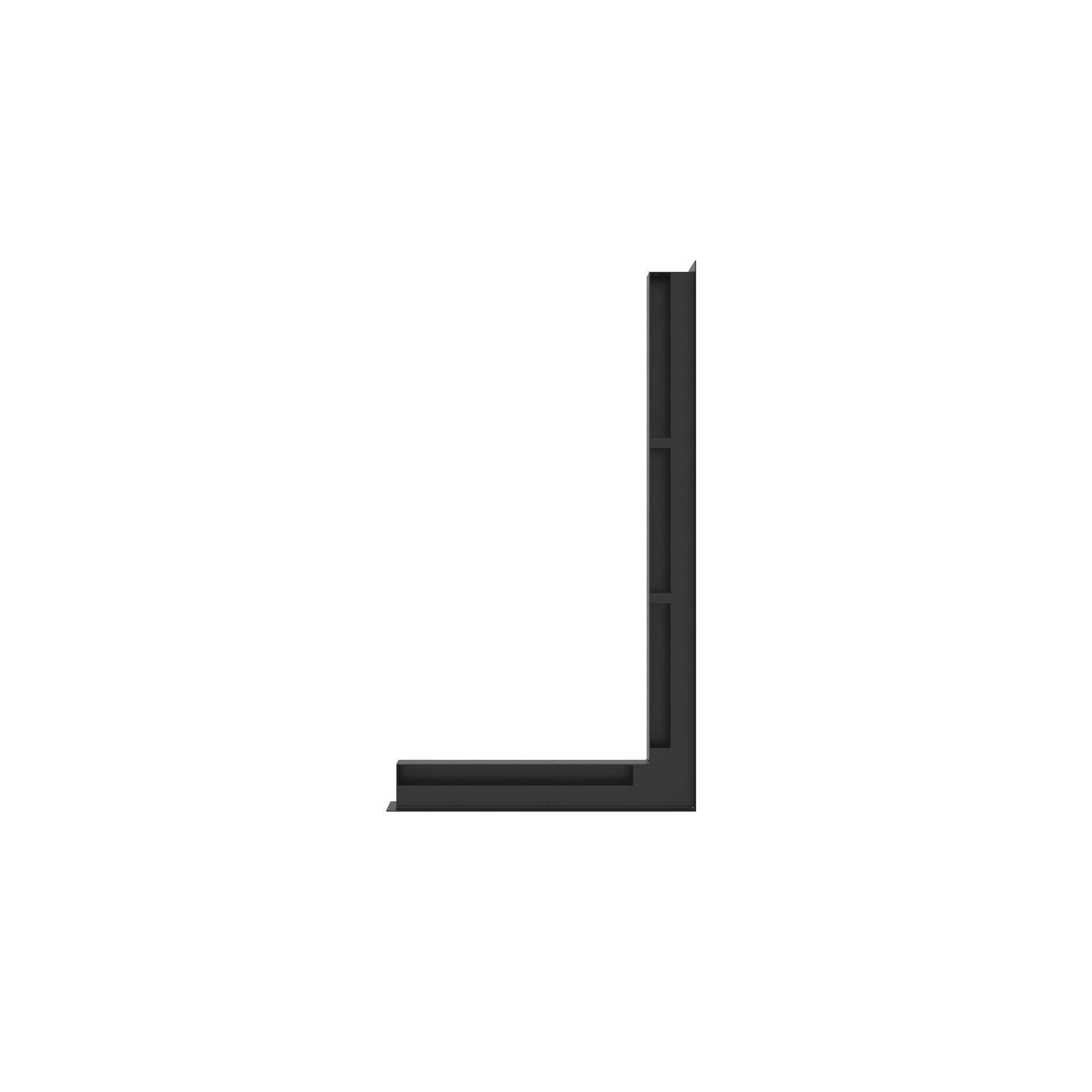 Hestia Corner Vent 60x800x450mm - Black - Left