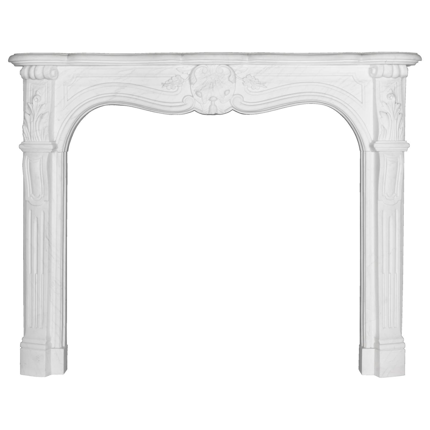 Louis XV Provincial Marble Mantle White