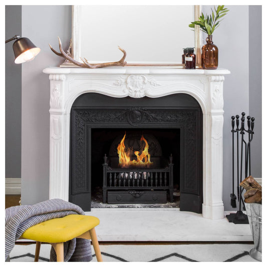 Louis XV Provincial Marble Mantle White