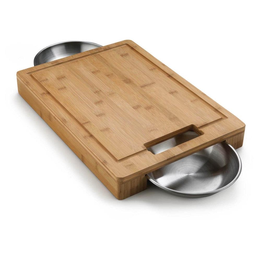Napoleon Cutting Board with Stainless Steel Bowls