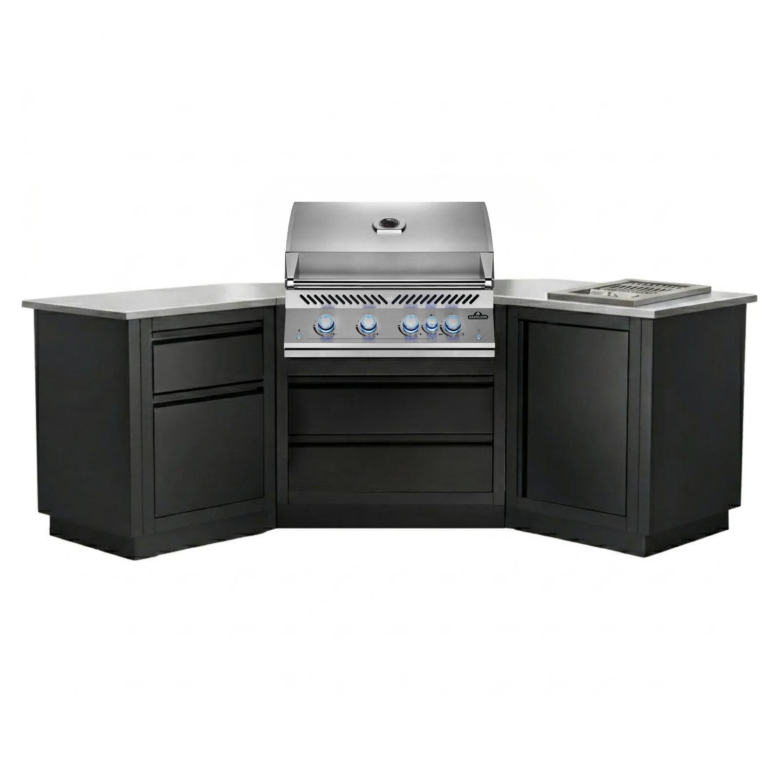 Napoleon Outdoor Kitchen Built-in 700 BBQ 32" RBIP and 10" IRPSS, 45° Corner, LPG