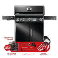 Napoleon Rogue PRO 625 LPG Gas BBQ with Infrared Side Burner Bundle