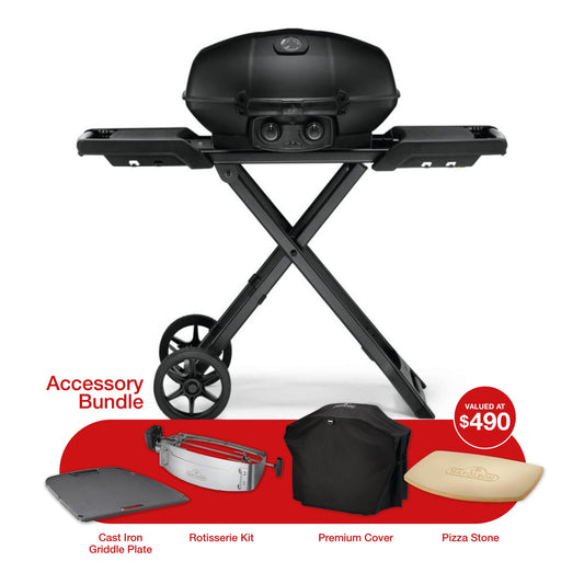 Napoleon TravelQ PRO285X Phantom LPG Gas Portable BBQ Bundle